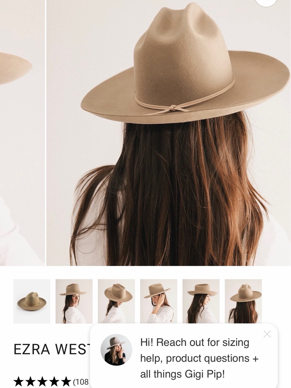 GIGI PIP Ezra western wool hat